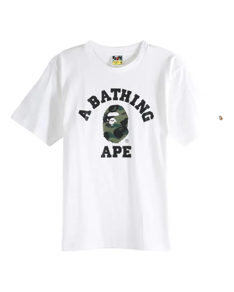 BAPE camouflage-print logo-print T-shirt - Weiß Weiß
