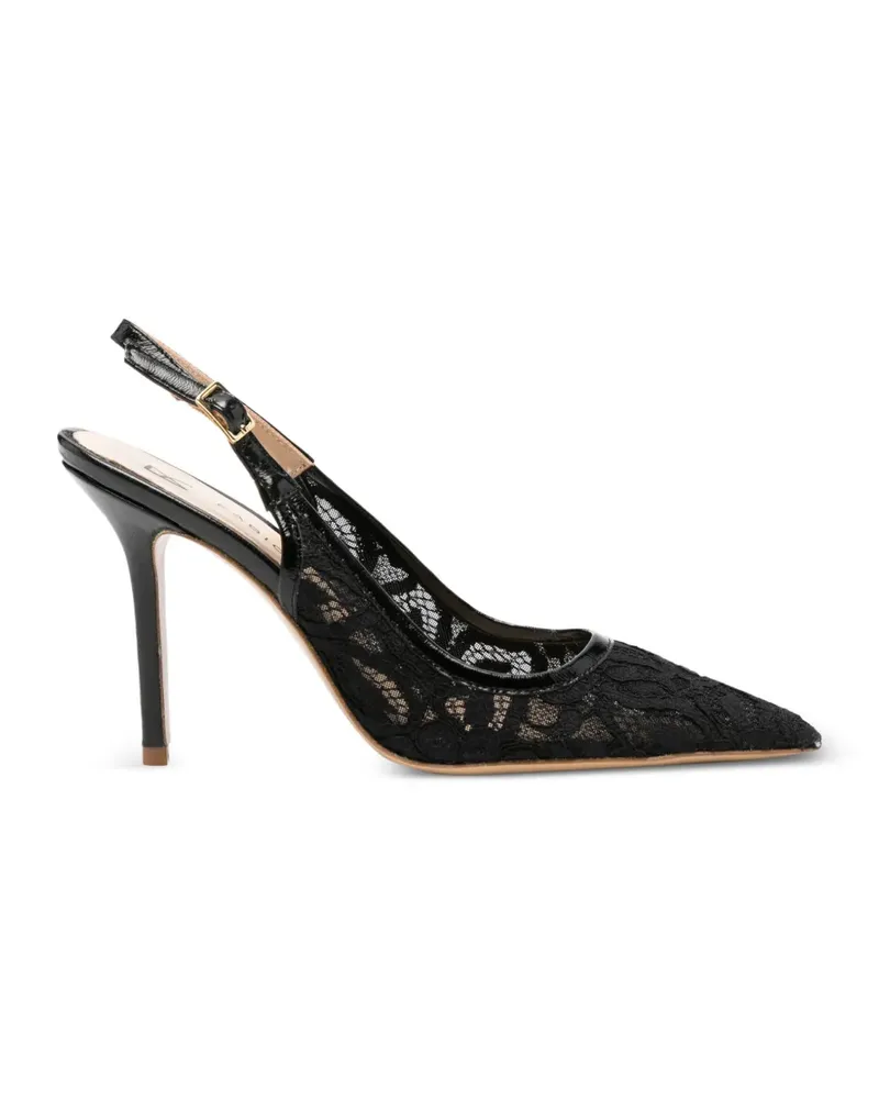 Fabio Rusconi lace slingback pumps - Schwarz Schwarz