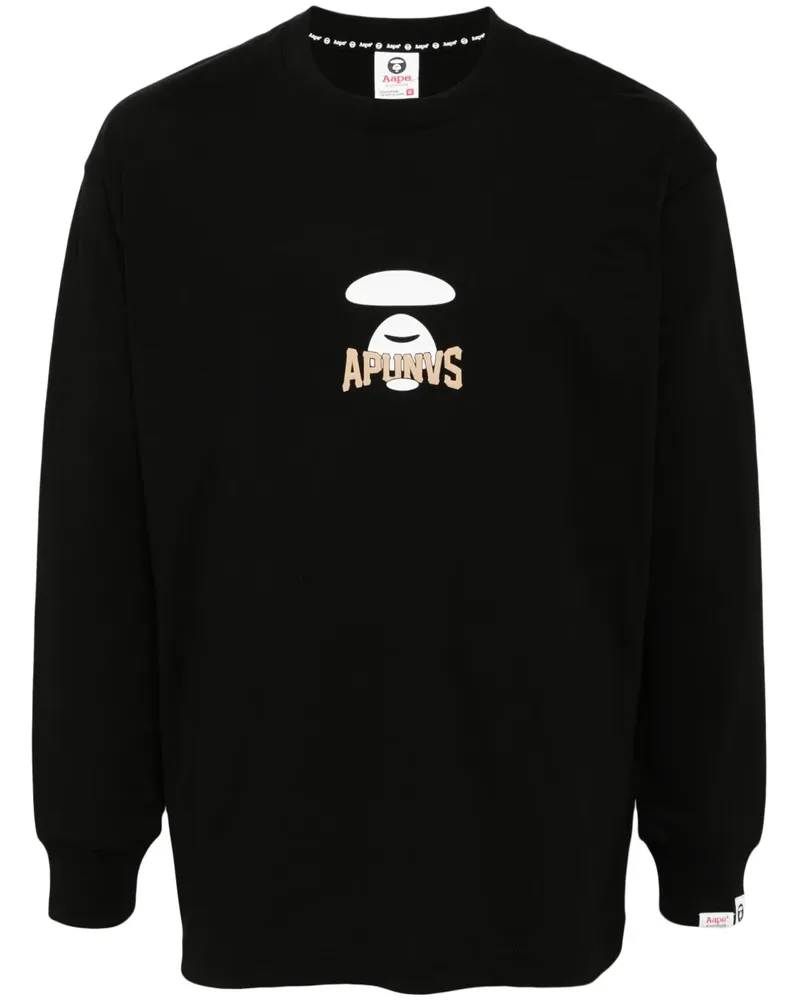 BAPE Moonface Basic-Langarmshirt - Schwarz Schwarz