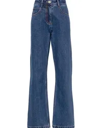 LOW CLASSIC Halbhohe Straight-Leg-Jeans Blau