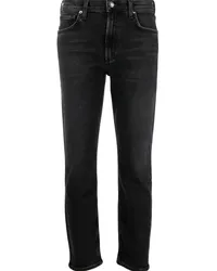 AGOLDE Gerade Cropped-Jeans Grau