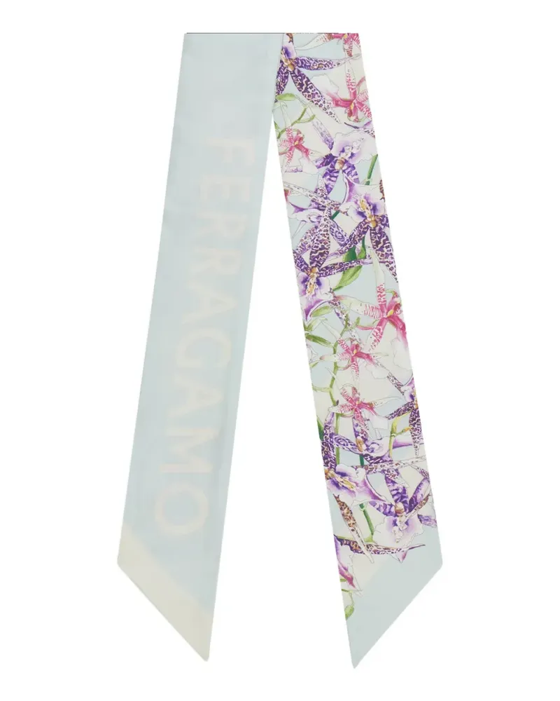 Ferragamo Gaia-print silk scarf - Blau Blau