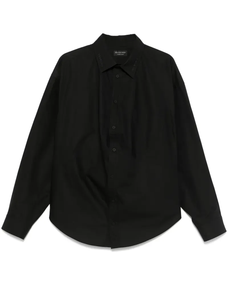 Balenciaga Hemd mit Logo-Stickerei - Schwarz Schwarz