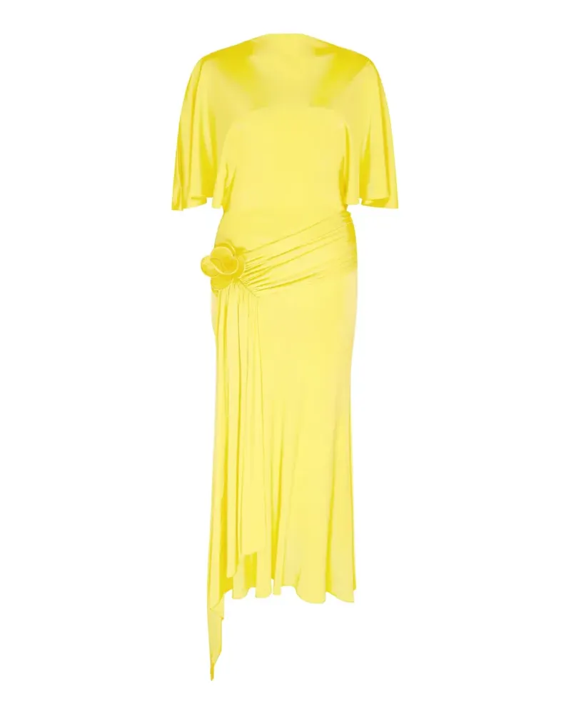 David Koma draped sleeve midi dress - Gelb Gelb