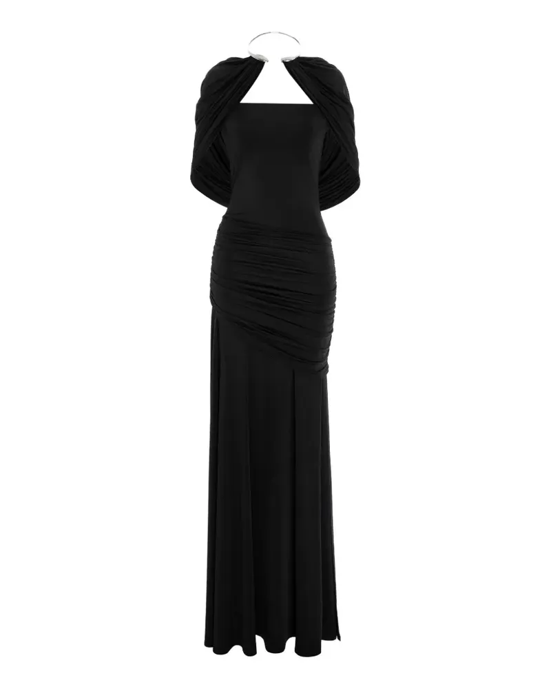 V:PM ATELIER Drapiertes Rogue Maxikleid mit Raffungen - Schwarz Schwarz