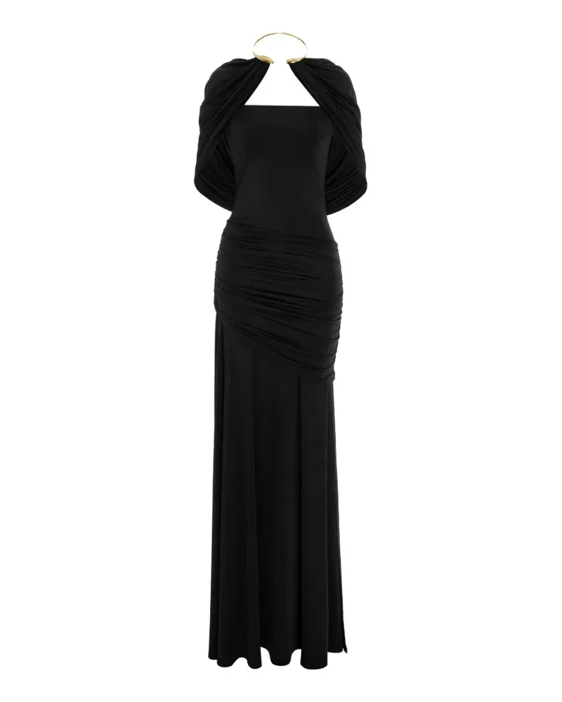 V:PM ATELIER Drapiertes Rogue Maxikleid mit Raffungen - Schwarz Schwarz