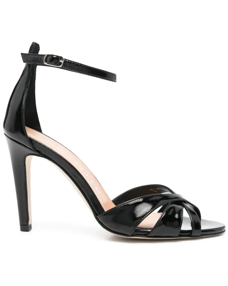 The Seller Sandalen aus Leder 100mm - Schwarz Schwarz