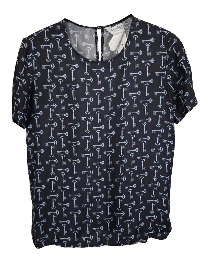 Max Mara key-print blouse - Blau Blau