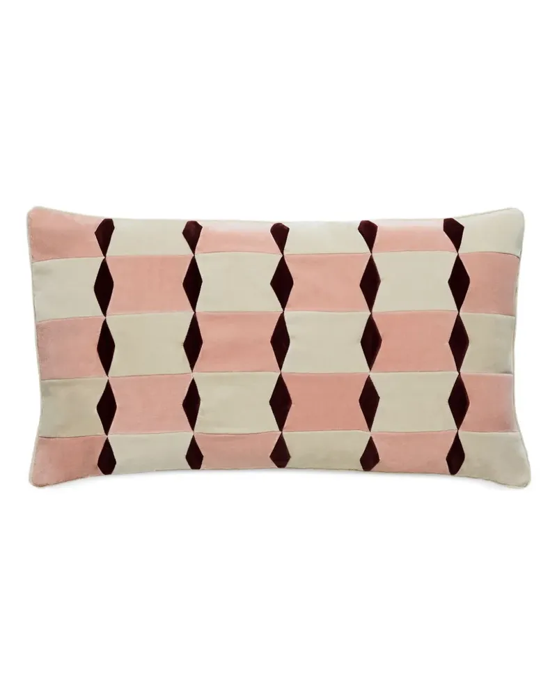 Christina Lundsteen Florence geometric velvet cushion - Nude Nude