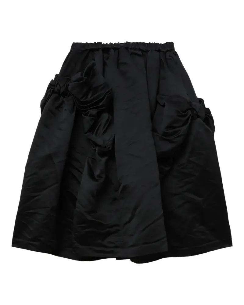 Comme des Garçons Midirock mit Raffung - Schwarz Schwarz