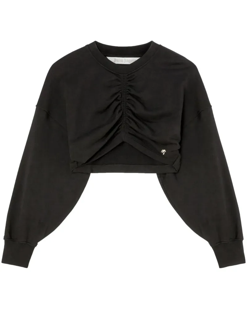 Palm Angels Gerafftes Cropped-Hemd - Schwarz Schwarz