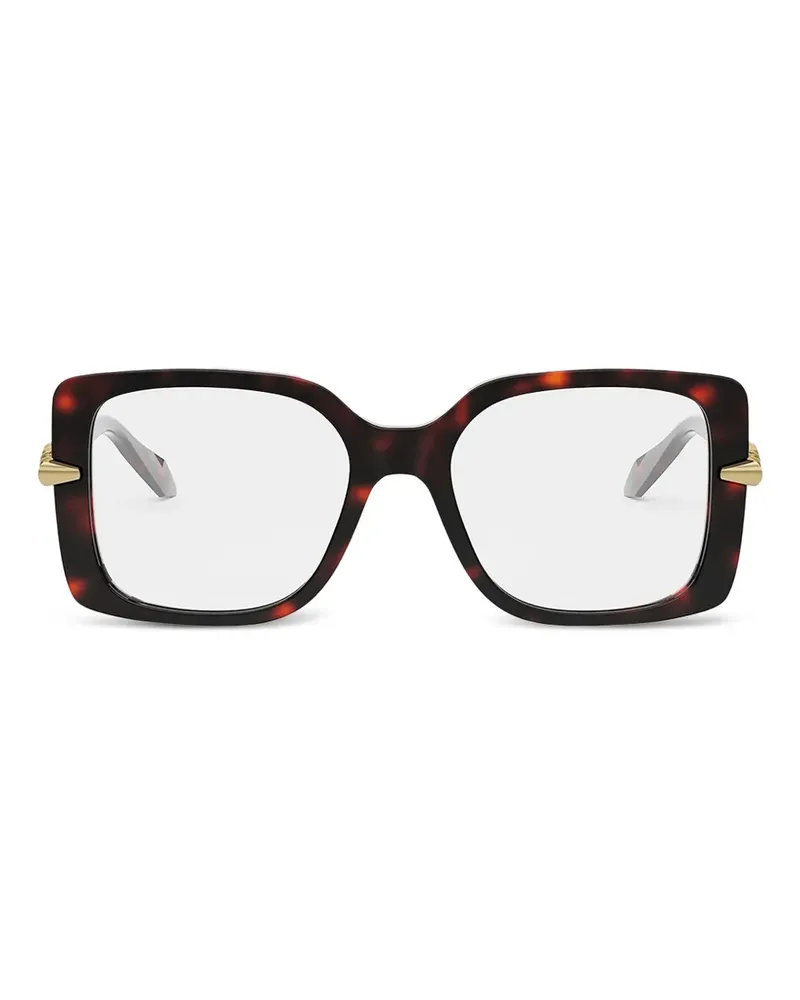 Bulgari Eckige Brille mit Armdetail - Braun Braun