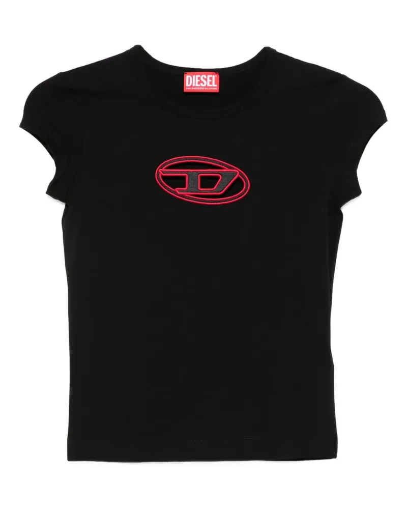 Diesel Kurzärmeliges Oberteil mit Logo - Schwarz Schwarz