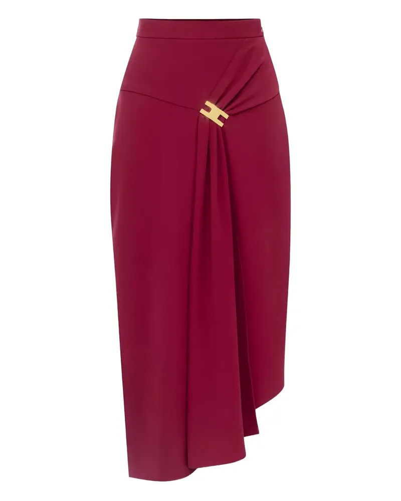 Elisabetta Franchi Midirock mit drapiertem Schmuck - Rot Rot