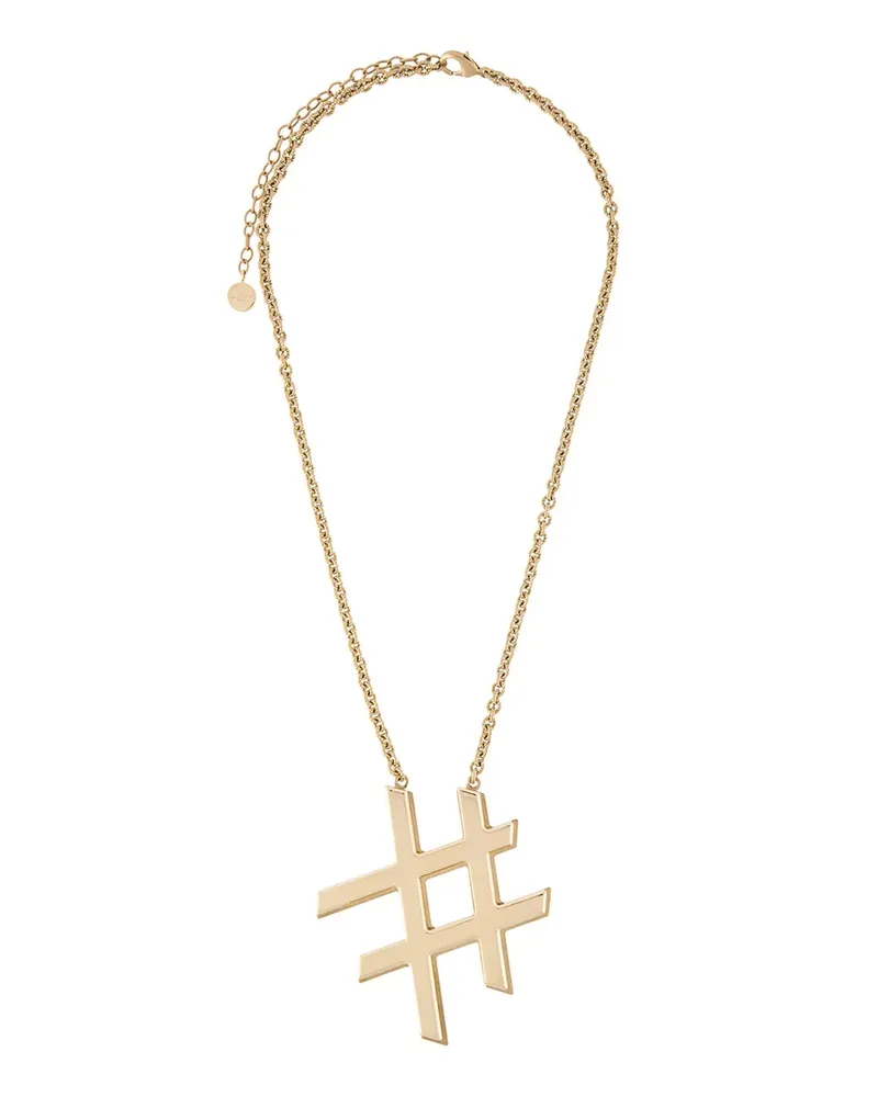 Lanvin Halskette mit Hashtag-Anhänger - Metallic Metallic