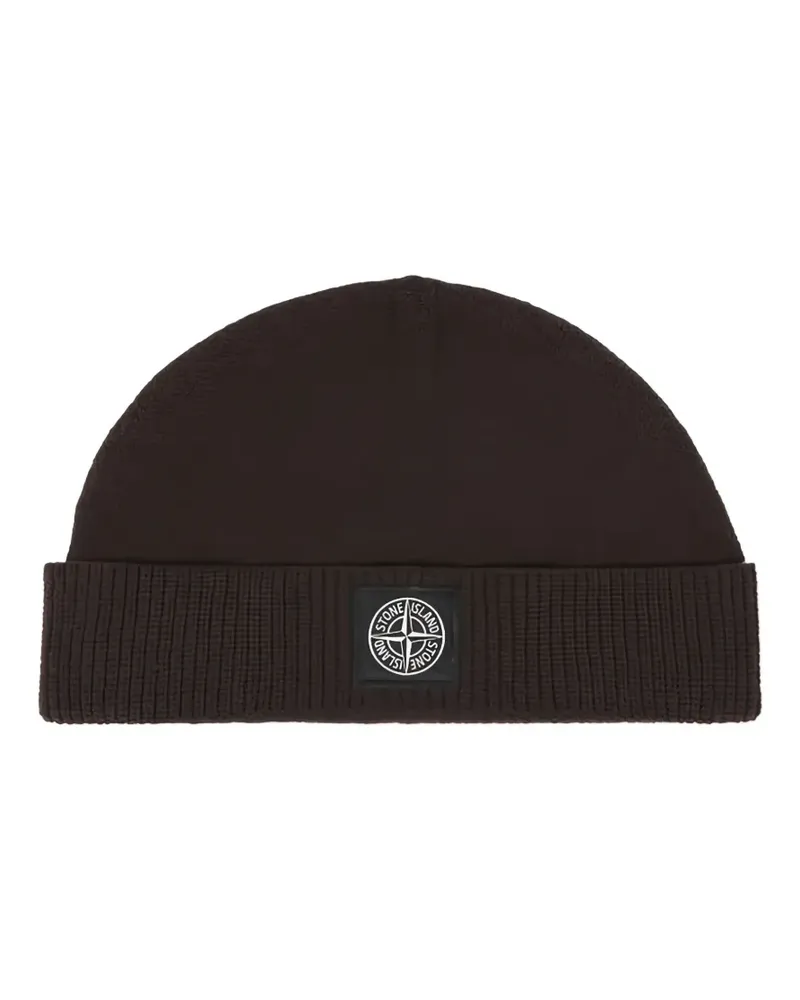 Stone Island N100007 Beanie mit Ziernähten - Braun Braun