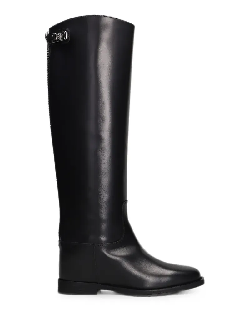 Via Roma 15 rear-zip-fastening knee-high boots - Schwarz Schwarz