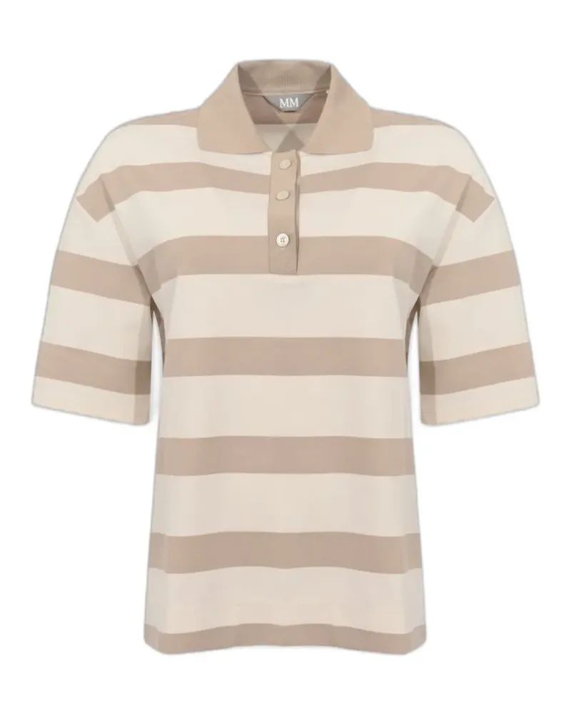 Max Mara striped cotton polo shirt - Nude Nude
