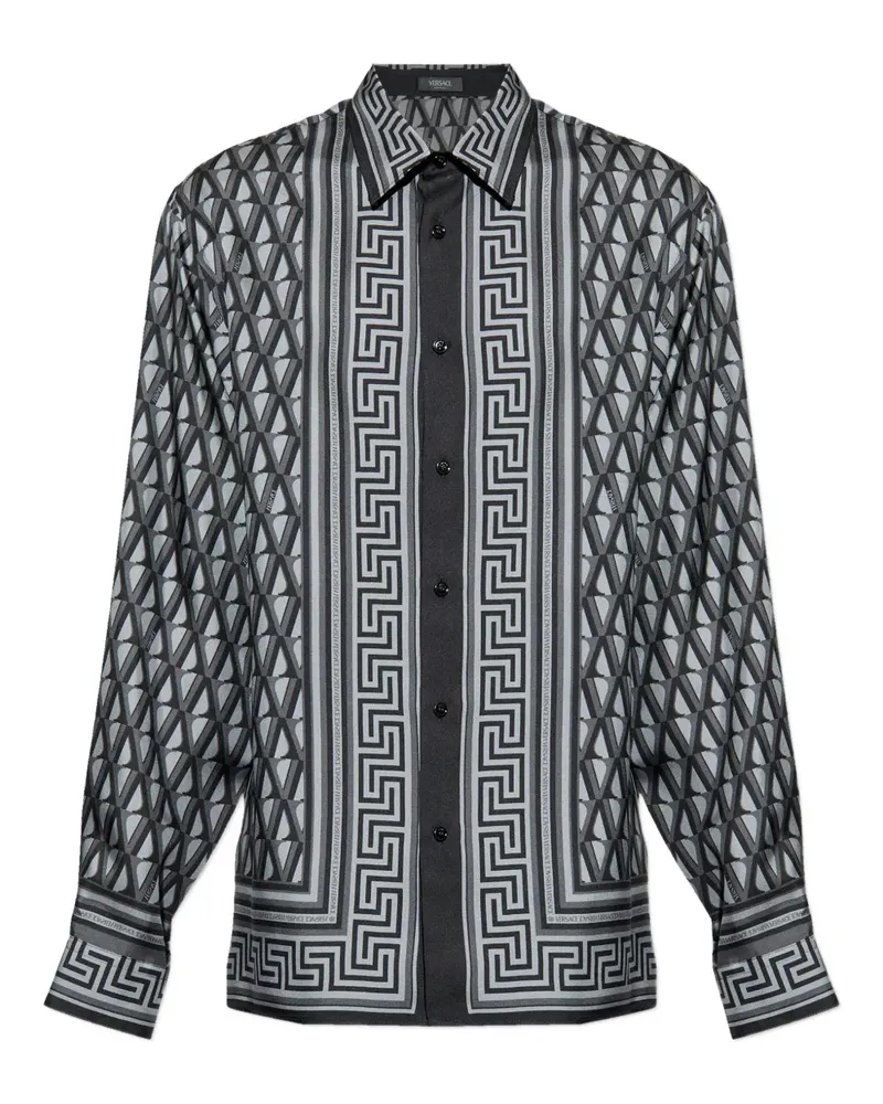 Versace geometric-pattern shirt - Grau Grau