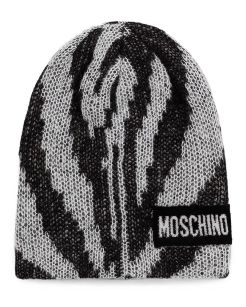 Moschino Beanie mit Logo-Patch - Grau Grau