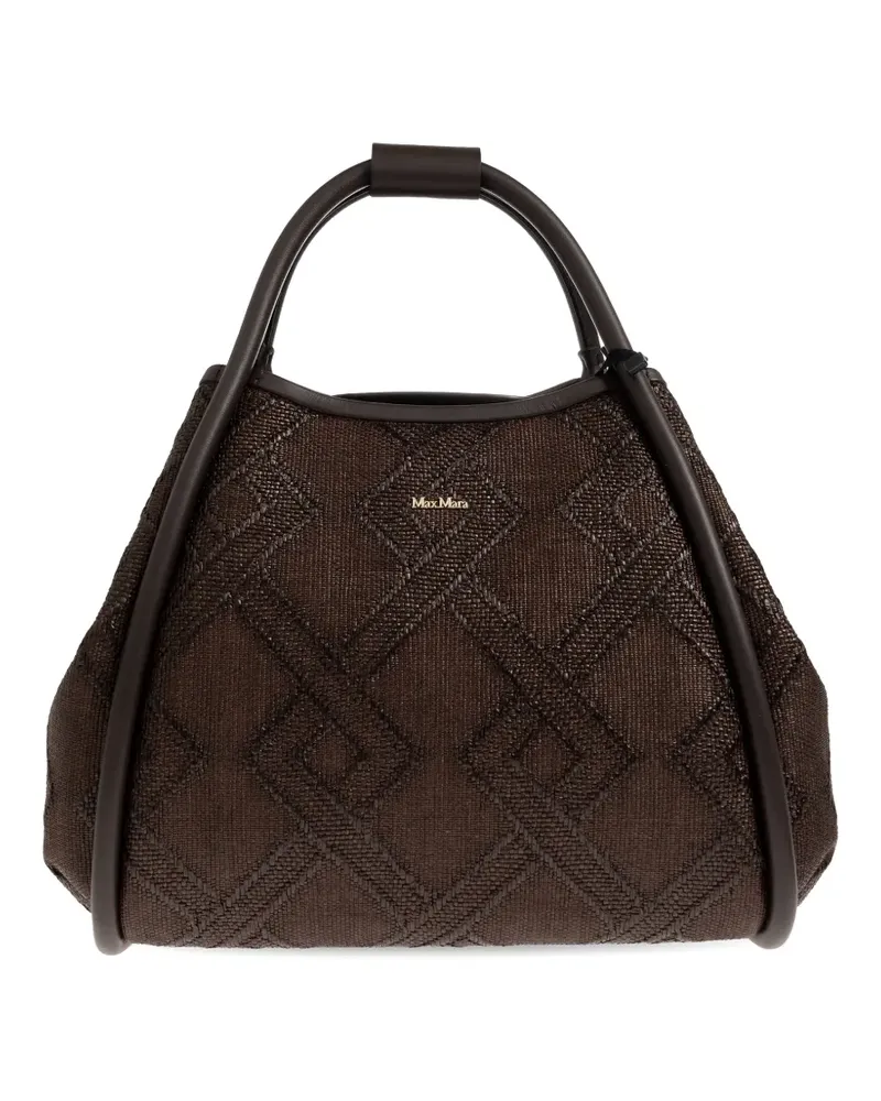 Max Mara Kleine Marine Handtasche mit Streifen - Braun Braun
