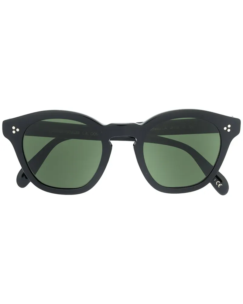 Oliver Peoples Sonnenbrille mit rundem Gestell - Schwarz Schwarz