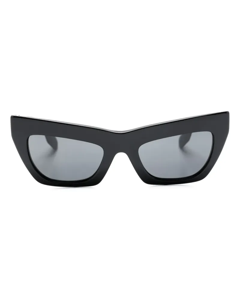Burberry Cat-Eye-Sonnenbrille mit Logo-Schild - Schwarz Schwarz