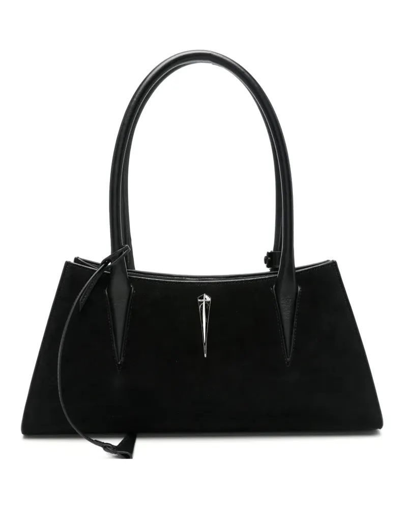 Thierry Mugler Schultertasche mit Patches - Schwarz Schwarz