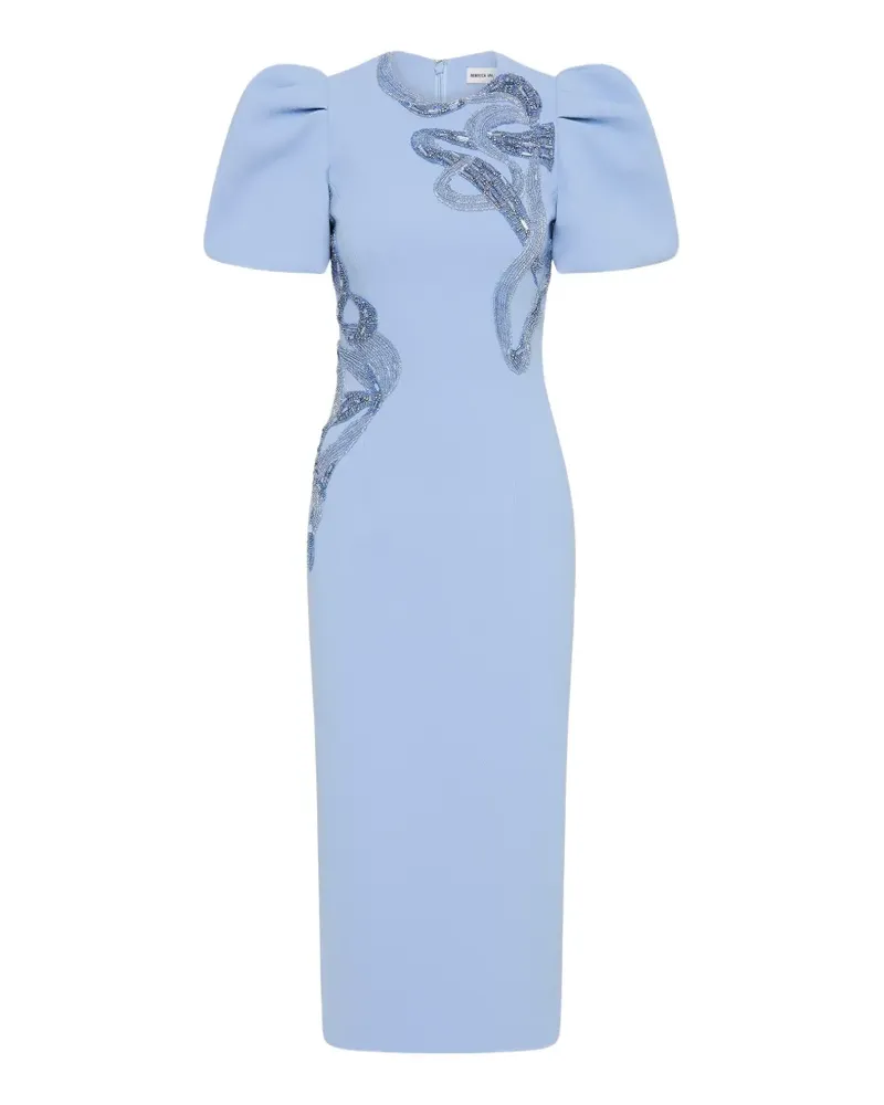 Rebecca Vallance Aylin Midikleid mit Puffärmeln - Blau Blau