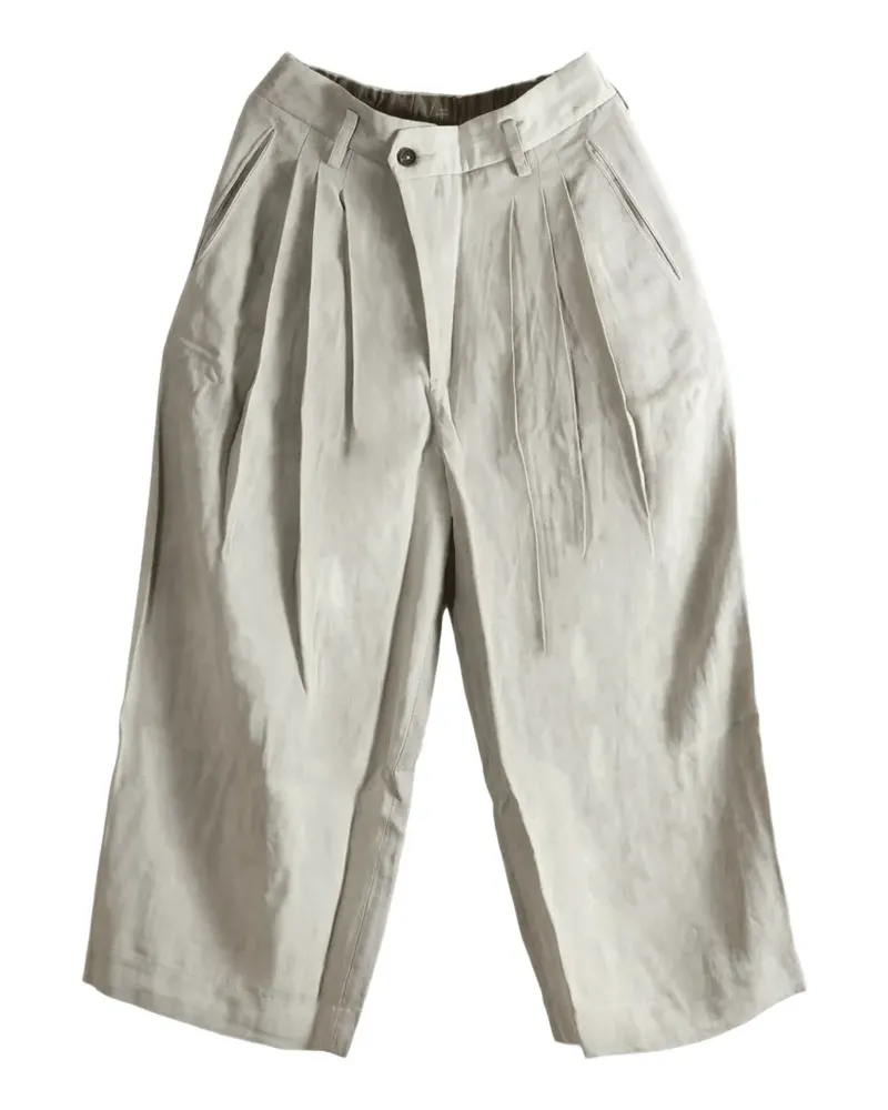 Ziggy Chen pleated-detail wide-leg trousers - Grau Grau