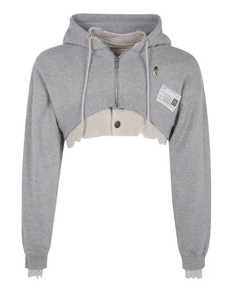 MIHARAYASUHIRO Cropped-Hoodie im Layering-Look - Grau Grau
