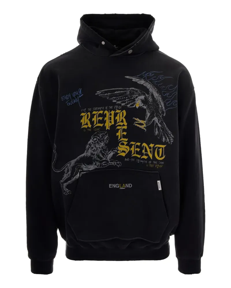 REPRESENT Hoodie mit grafischem Print - Schwarz Schwarz