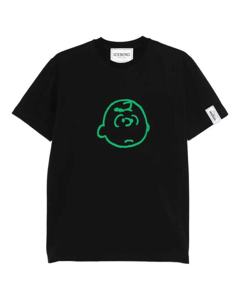 Iceberg T-Shirt mit grafischem Print - Schwarz Schwarz