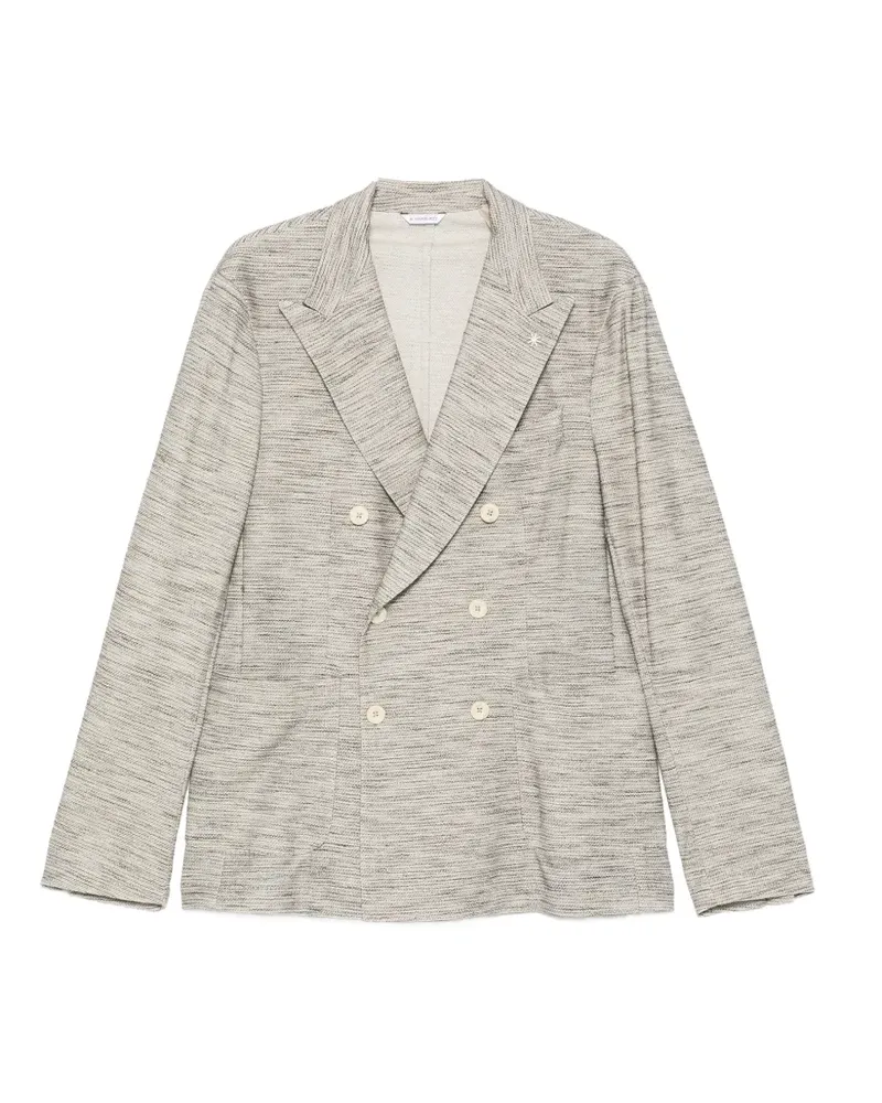 Manuel Ritz double-breasted peak-lapels cotton blazer - Grau Grau