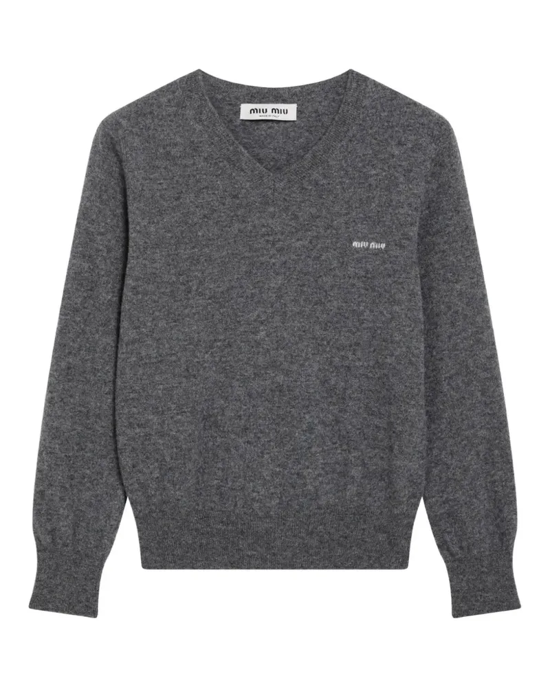 Miu Miu Cardigan mit V-Ausschnitt - Grau Grau
