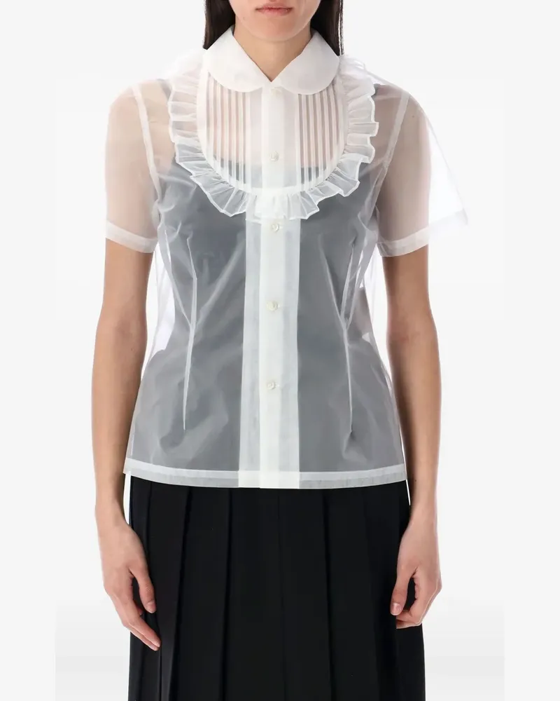 Comme des Garçons Gerüschtes Hemd mit Sheer-Effekt - Weiß Weiß