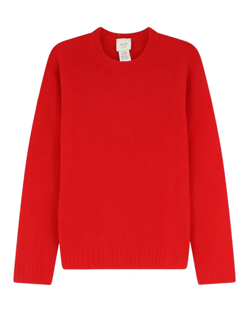 ALYSI ribbed-trim crew-neck sweater - Rot Rot