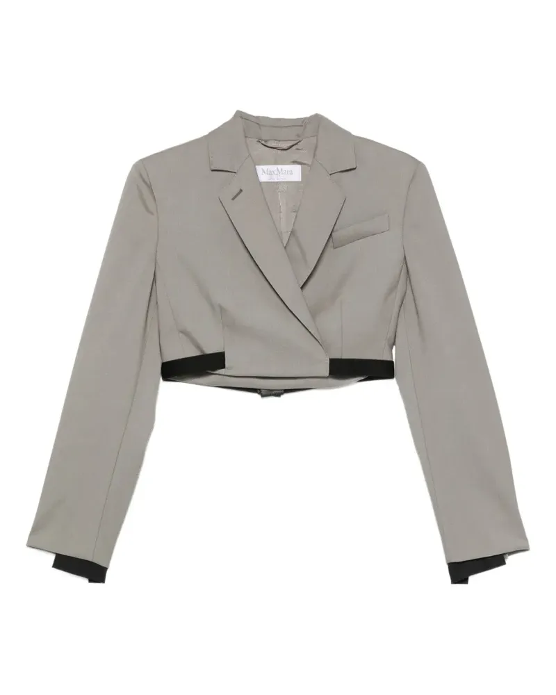 Max Mara Cropped-Jacke mit fallendem Revers - Grau Grau