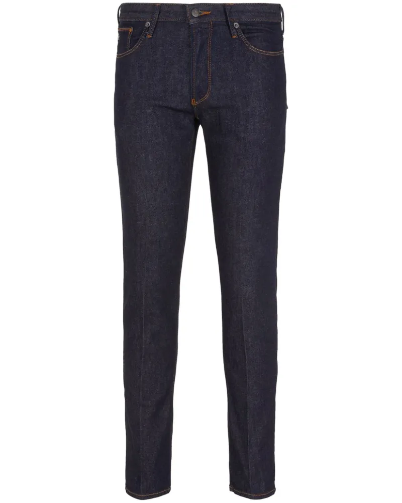 Emporio Armani Straight-Leg-Jeans mit Kontrastnähten Blau