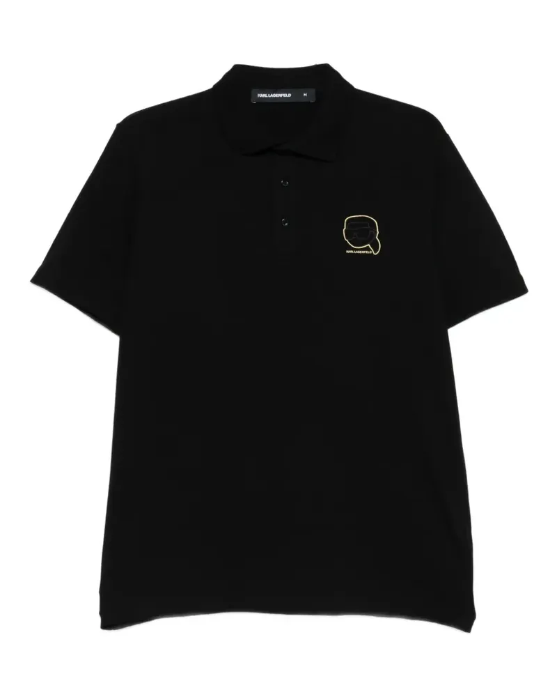 Karl Lagerfeld appliqué polo shirt - Schwarz Schwarz
