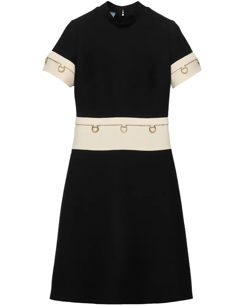 Prada Midikleid mit Ring-Detail - Schwarz Schwarz