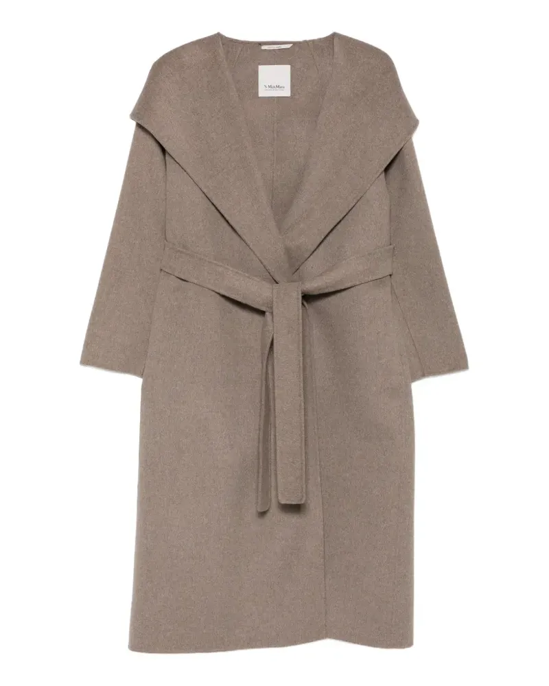 Max Mara Kapuzenmantel mit Gürtel - Nude Nude