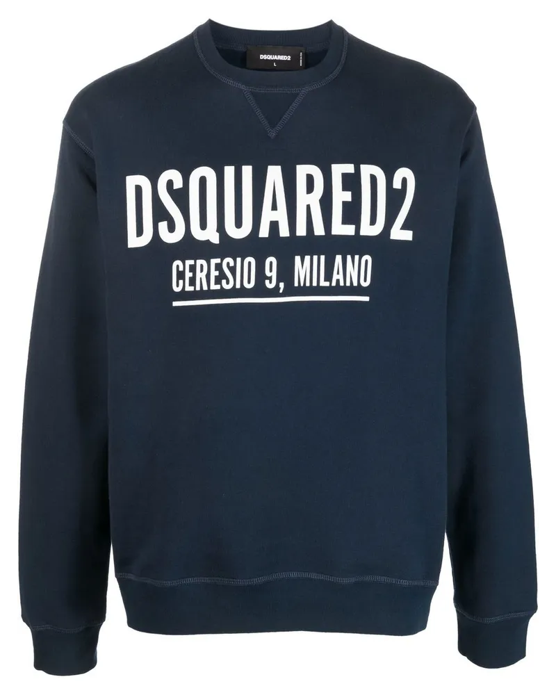 Dsquared2 Sweatshirt mit Logo-Print Blau