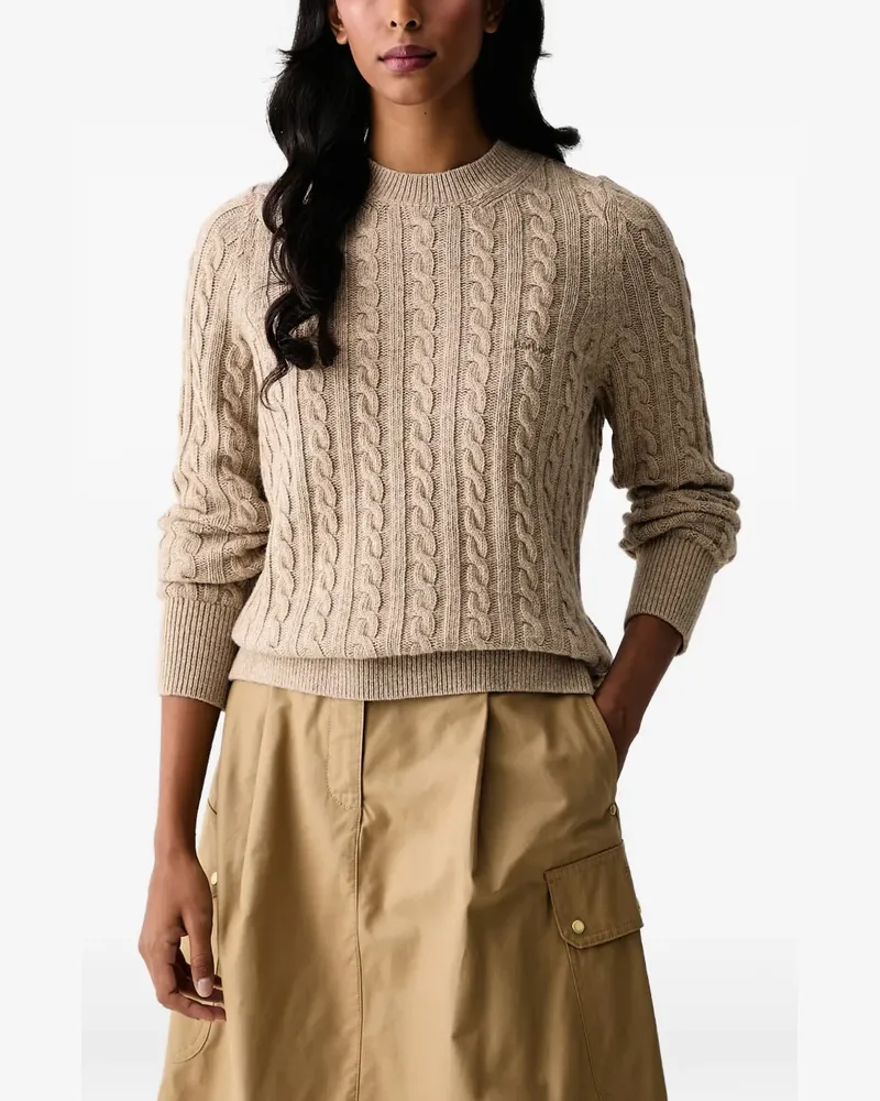 Barbour Pullover mit Zopfmuster - Nude Nude