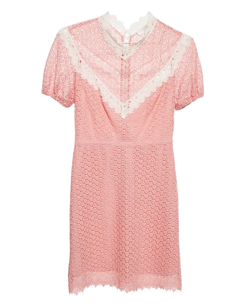 Sandro Spitzenkleid mit Puffärmeln - Rosa Rosa
