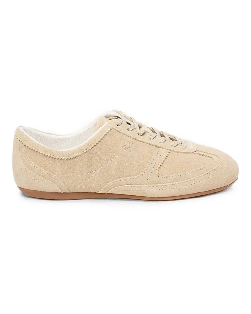 HUGO BOSS suede-finish lace-up sneakers - Nude Nude