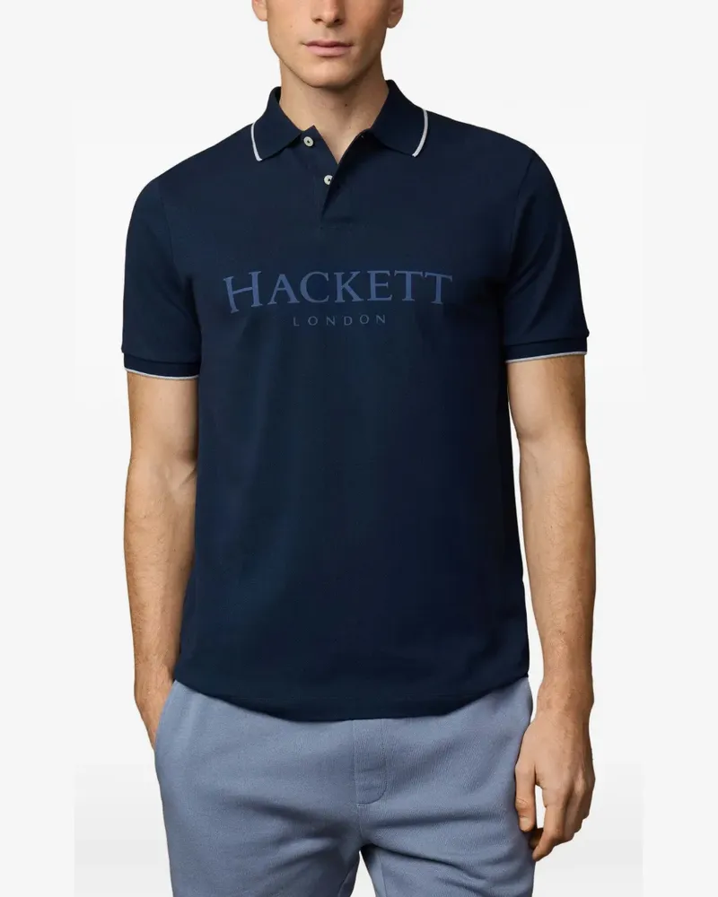 Hackett Poloshirt mit Logo-Stickerei - Blau Blau