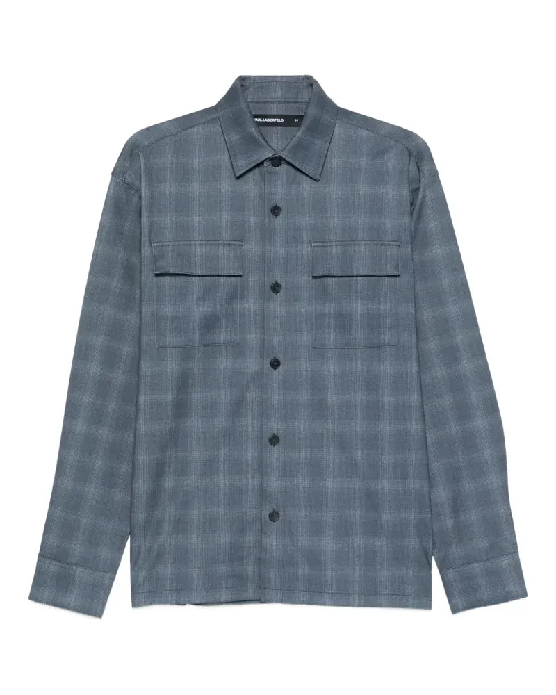 Karl Lagerfeld pocket checked shirt - Blau Blau