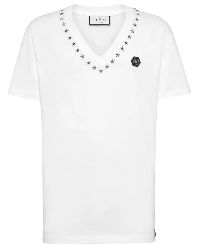 Philipp Plein T-Shirt mit Sternnieten - Weiß Weiß