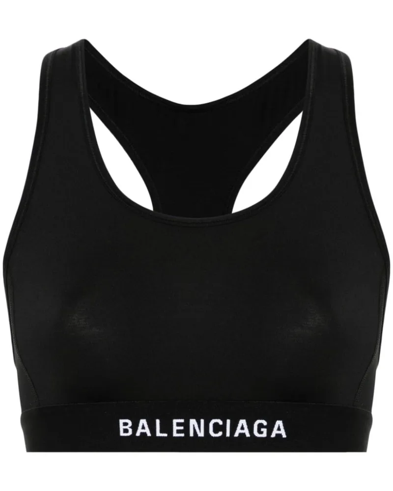 Balenciaga Sport-BH mit Logo-Bund - Schwarz Schwarz